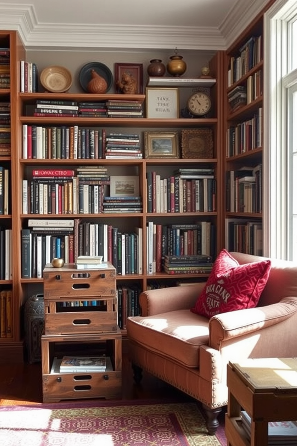 Rustic Home Library Design Ideas 29