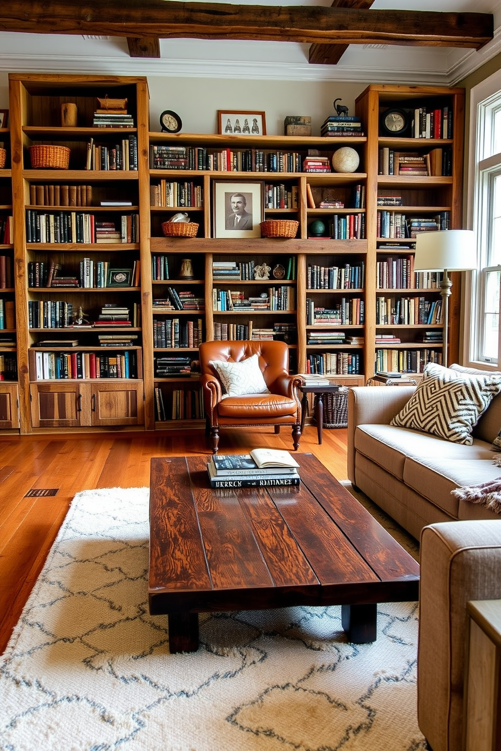 Rustic Home Library Design Ideas 7