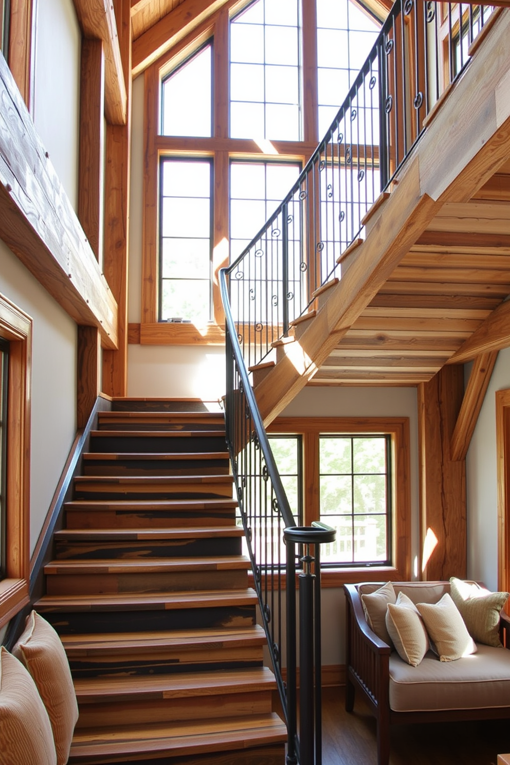 Rustic Staircase Design Ideas 12