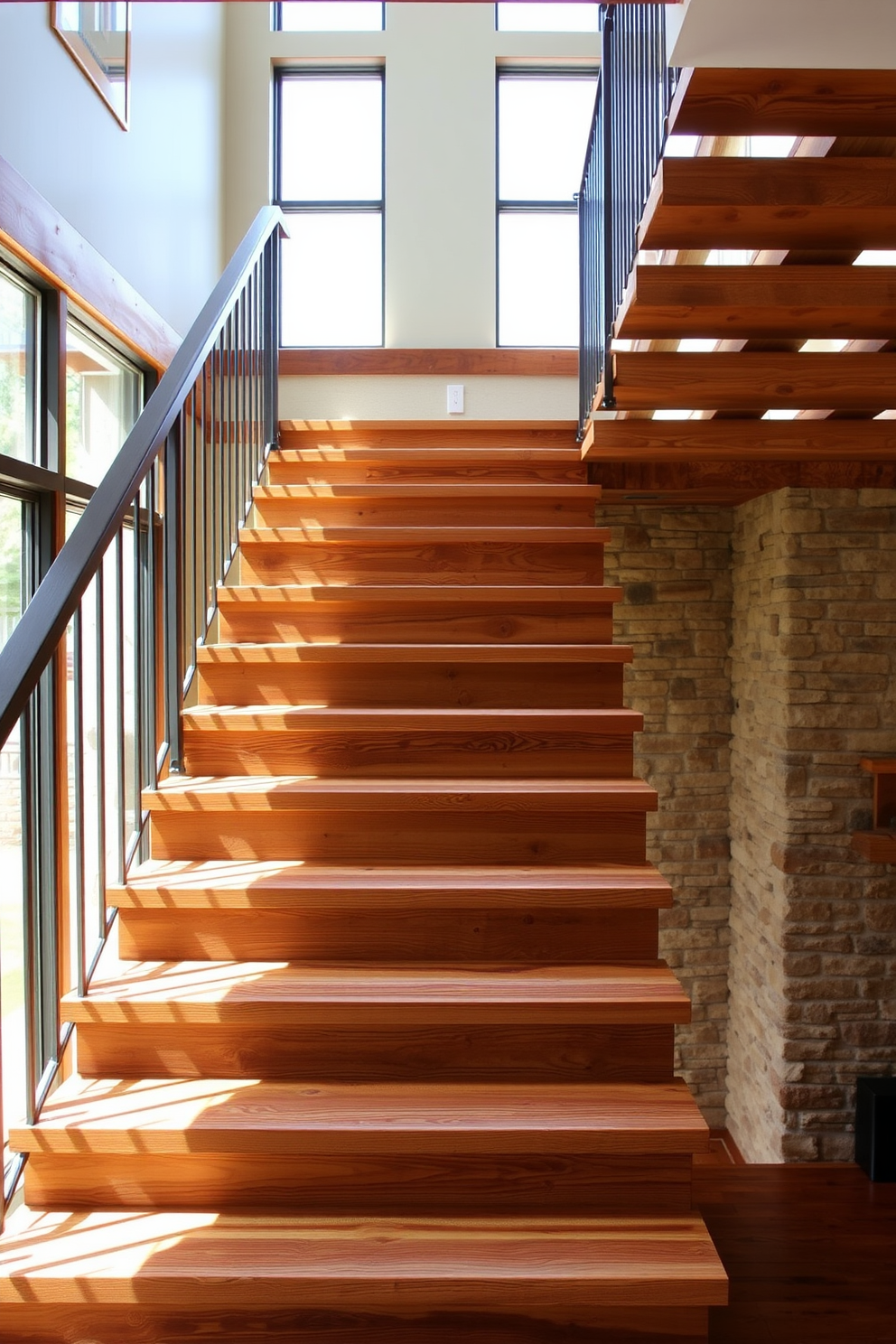 Rustic Staircase Design Ideas 9