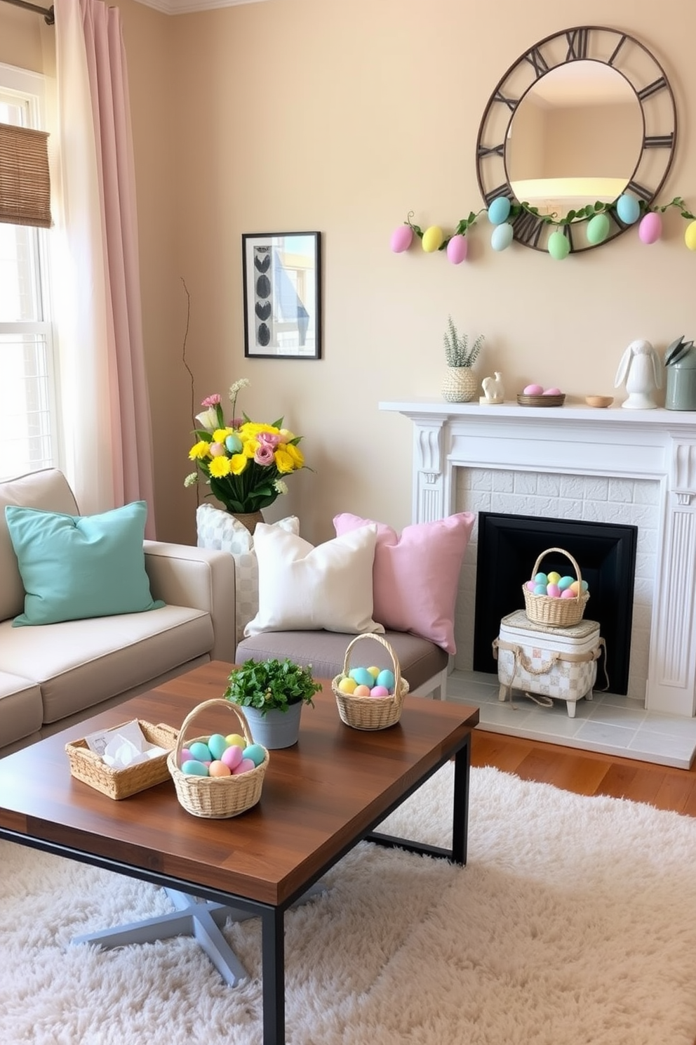 Small Living Room Easter Decorating Ideas 11