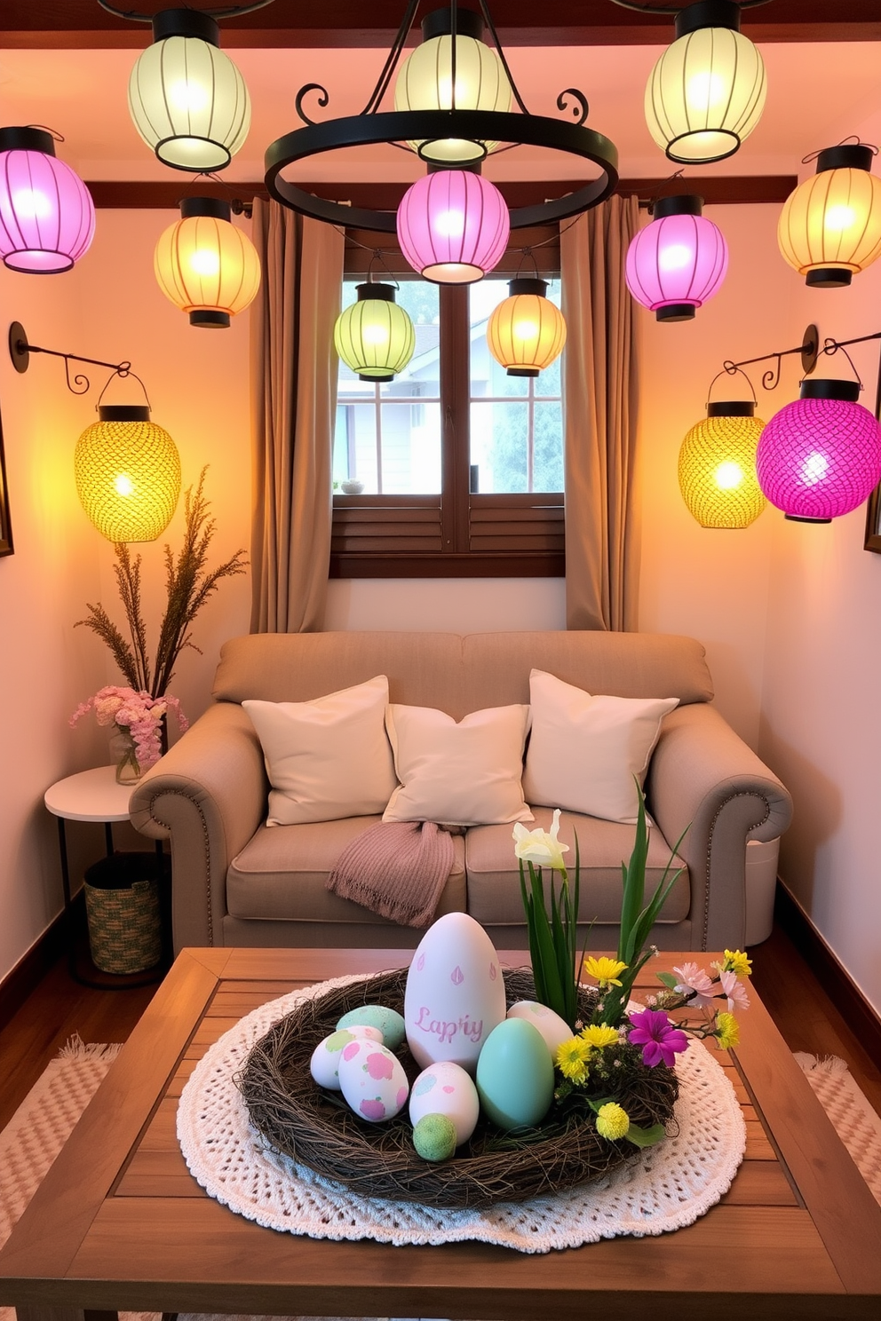 Small Living Room Easter Decorating Ideas 22