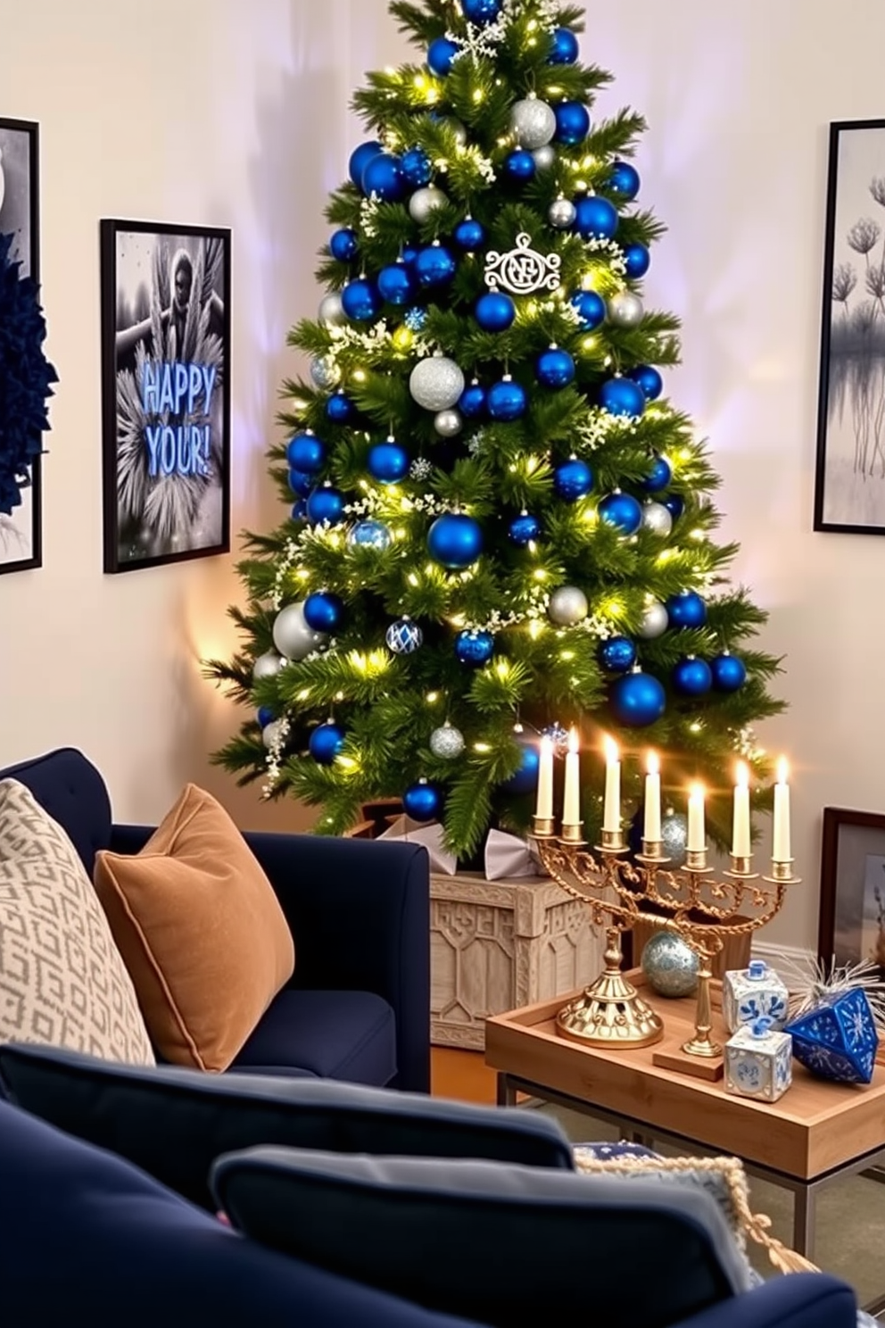 Small Living Room Hanukkah Decorating Ideas 10