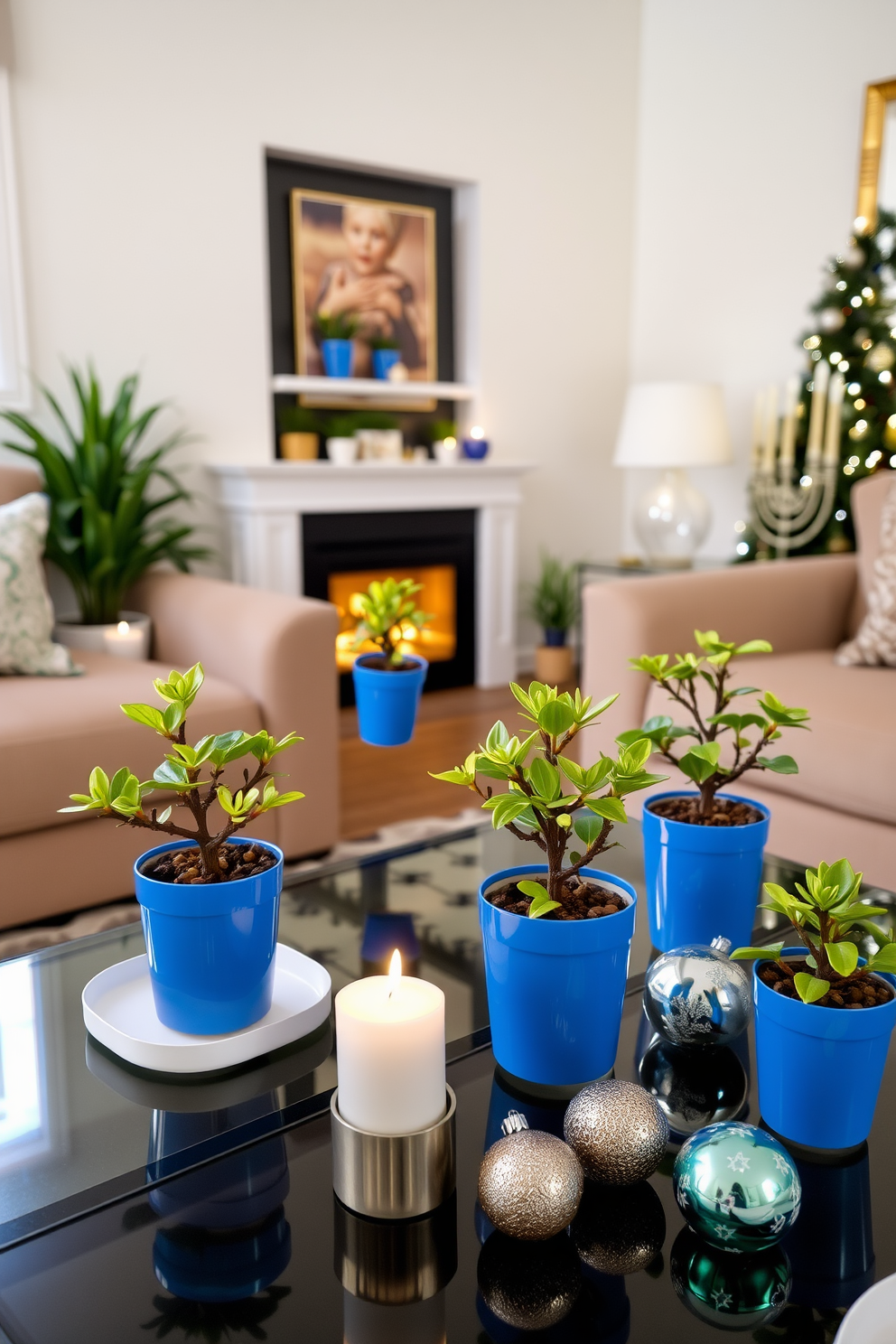 Small Living Room Hanukkah Decorating Ideas 19