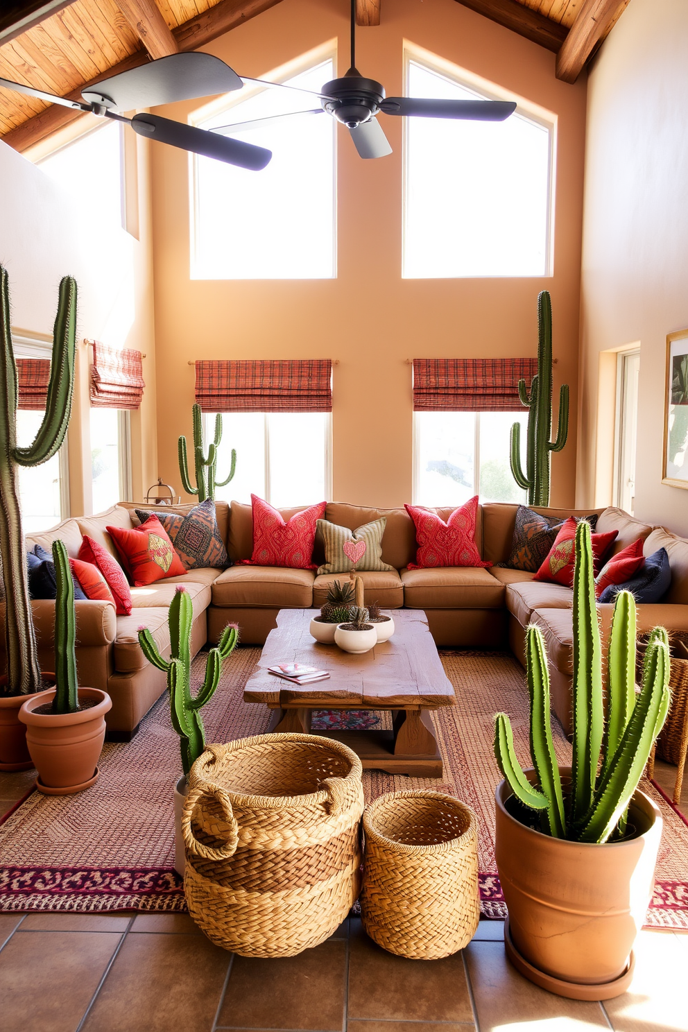 Southwestern Family Room Design Ideas 11