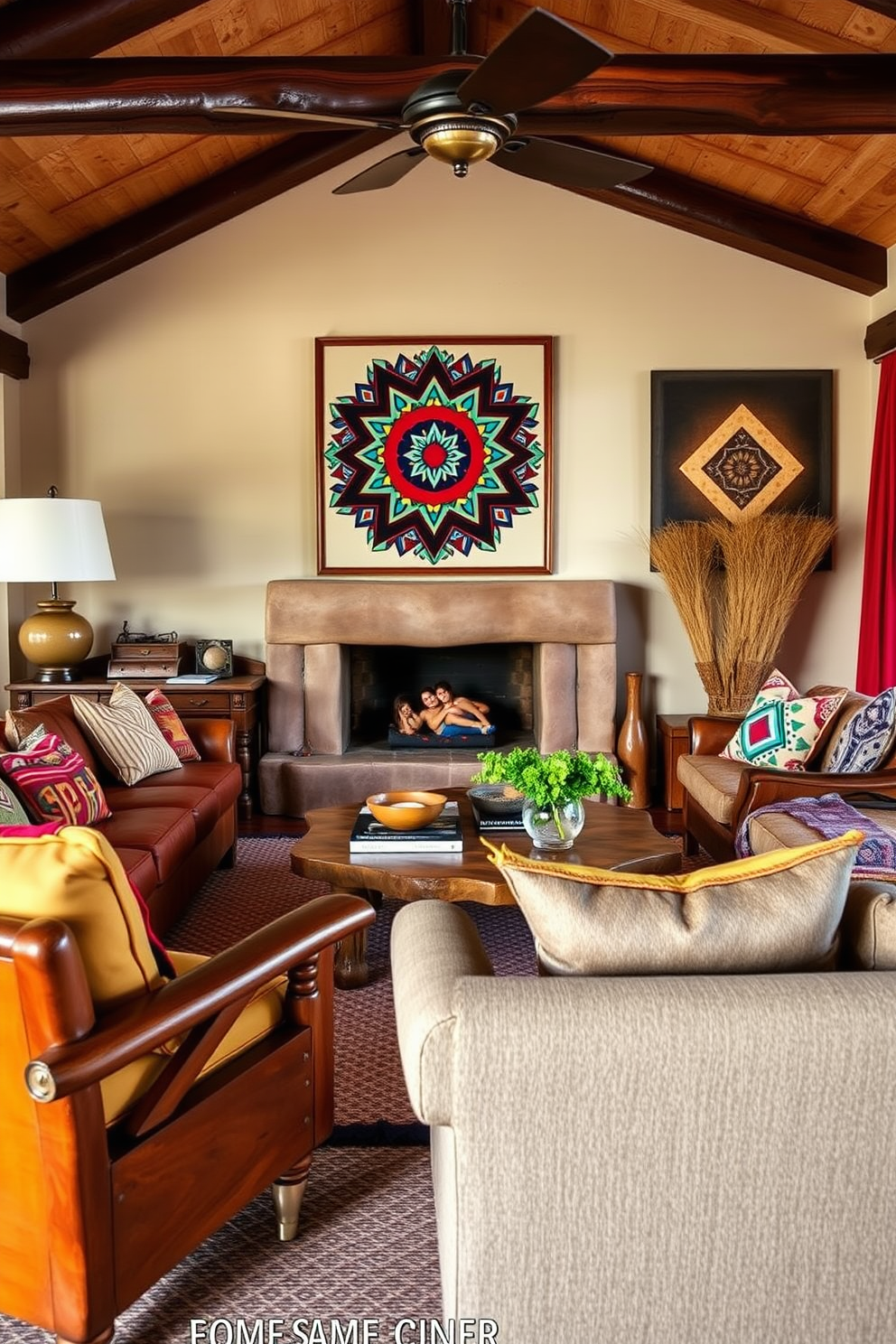 Southwestern Family Room Design Ideas 15