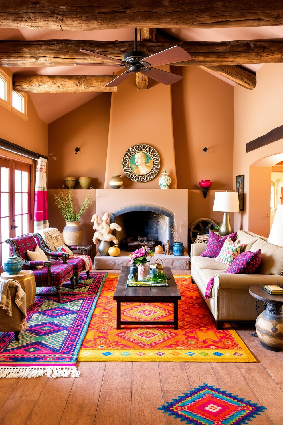 Southwestern Family Room Design Ideas 22