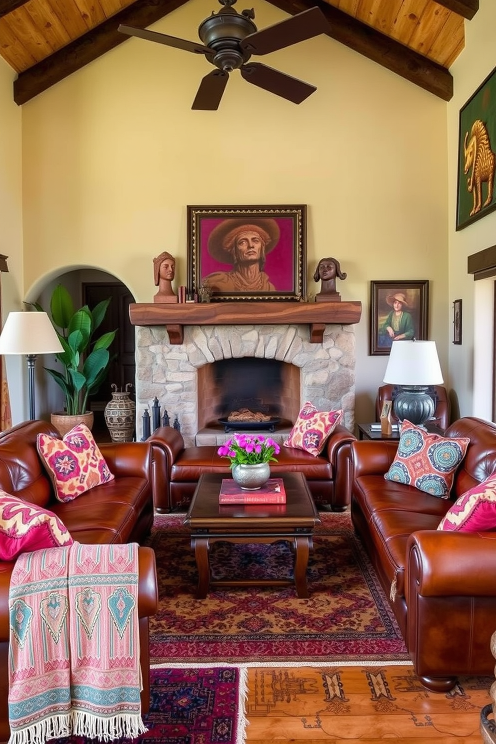 Southwestern Family Room Design Ideas 4