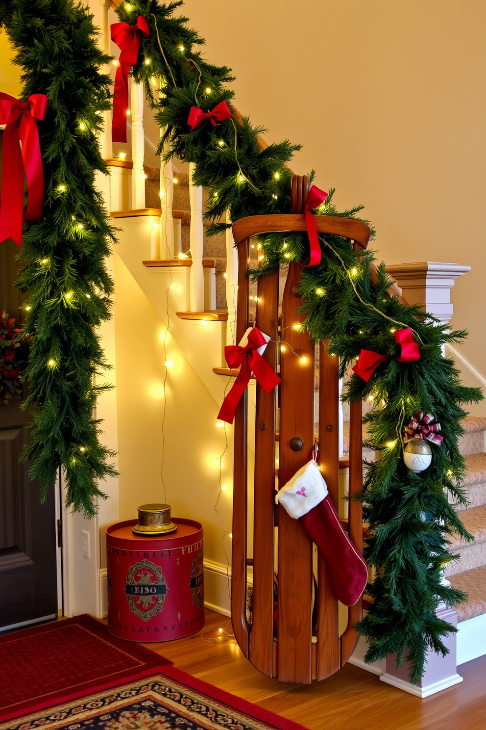 Staircase Christmas Decorating Ideas 11