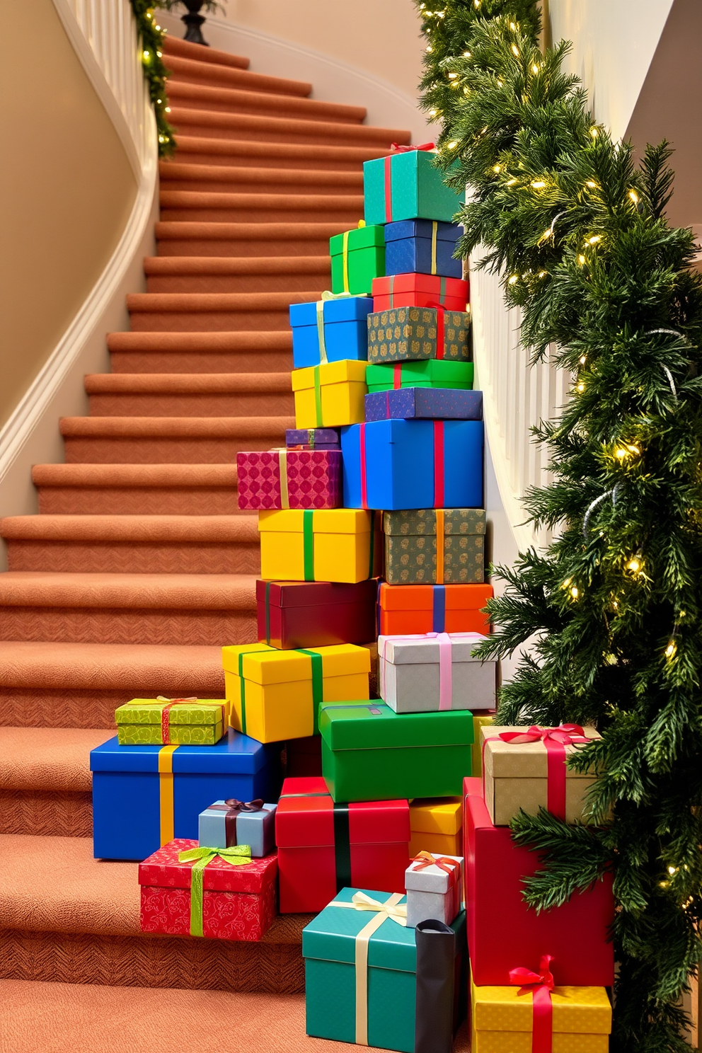 Staircase Christmas Decorating Ideas 19