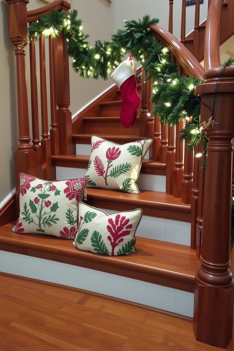 Staircase Christmas Decorating Ideas 22