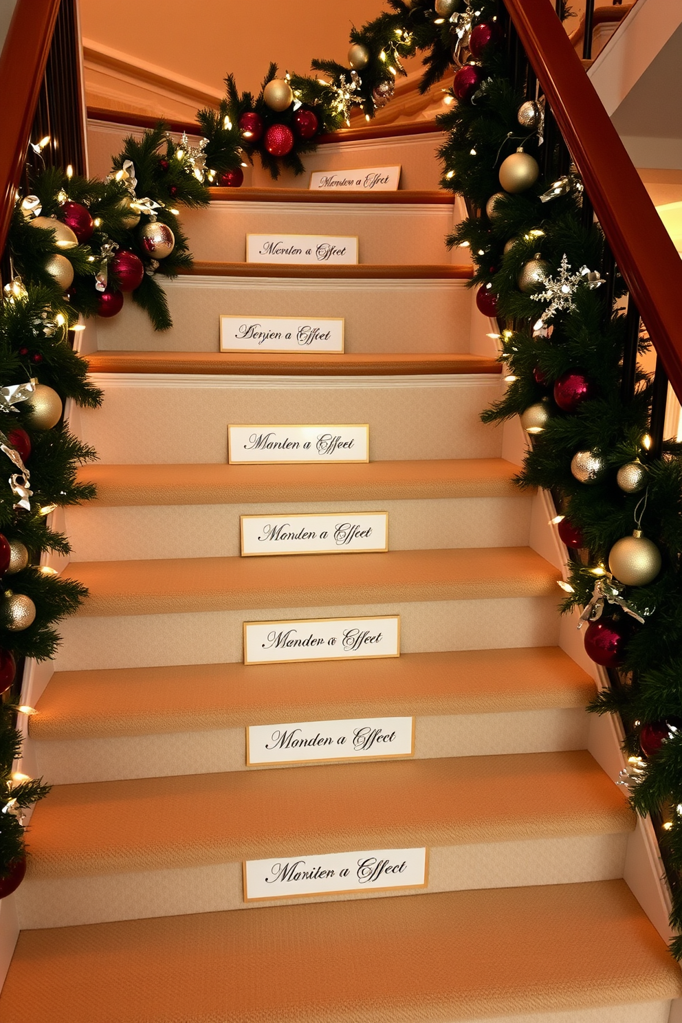 Staircase Christmas Decorating Ideas 28