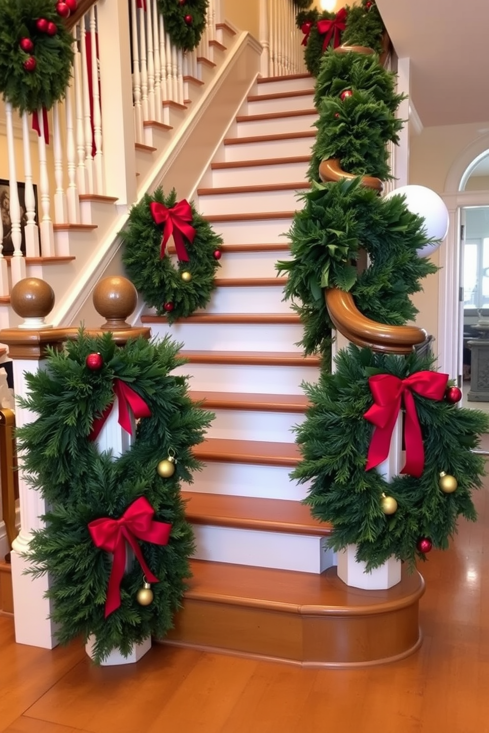 Staircase Christmas Decorating Ideas 5