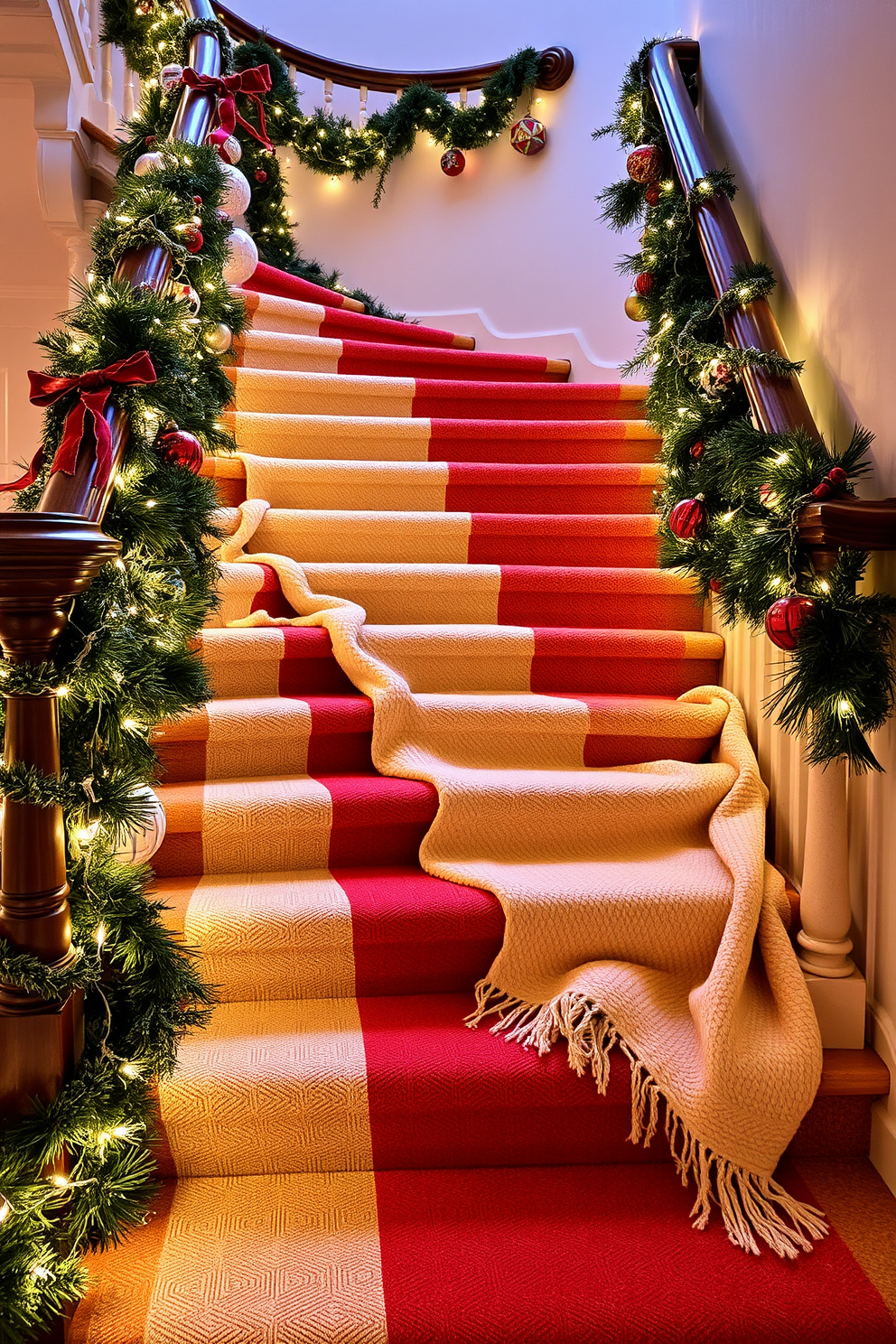 Staircase Christmas Decorating Ideas 9