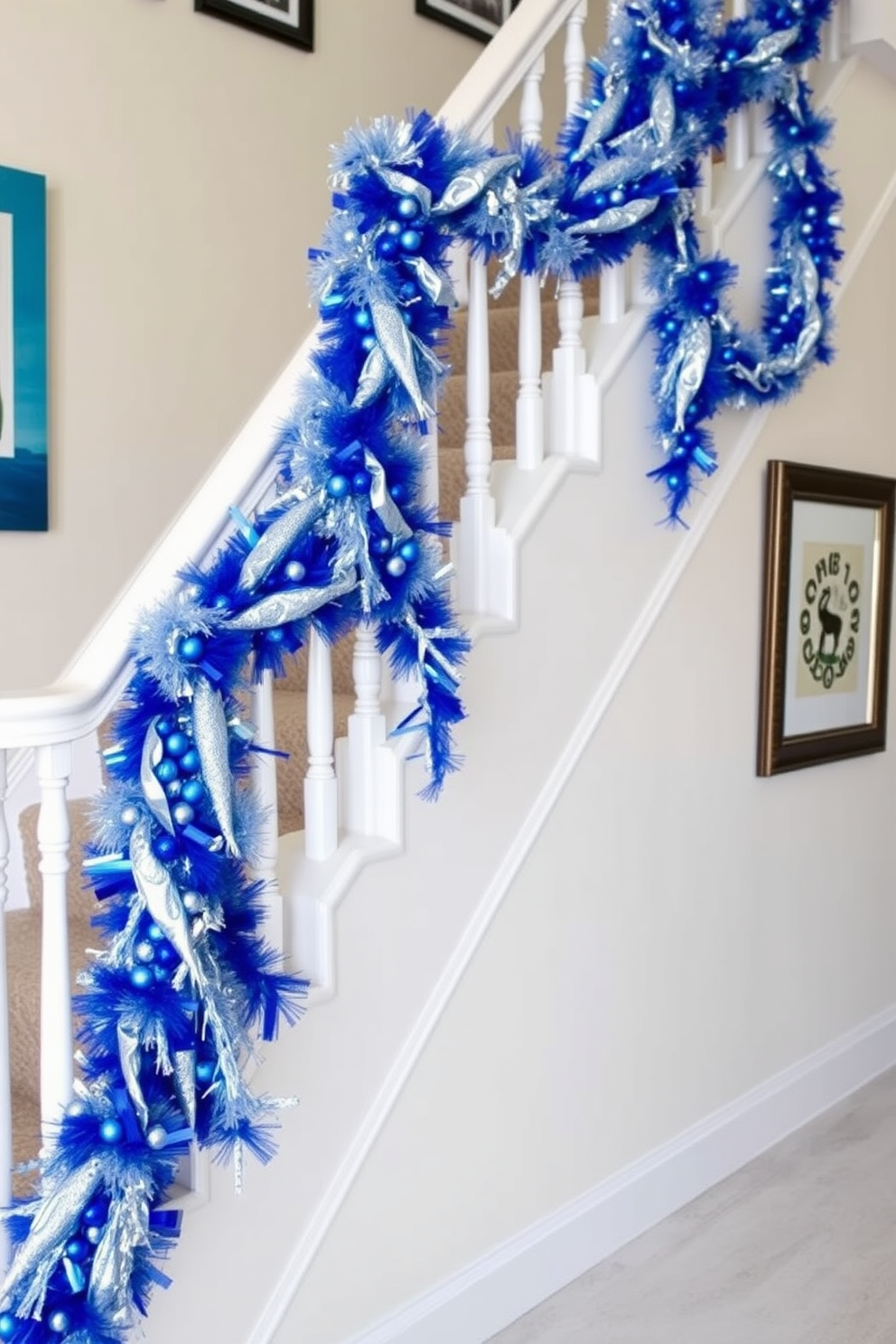 Staircase Hanukkah Decorating Ideas 1