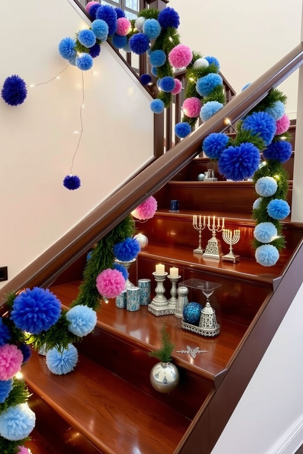 Staircase Hanukkah Decorating Ideas 15