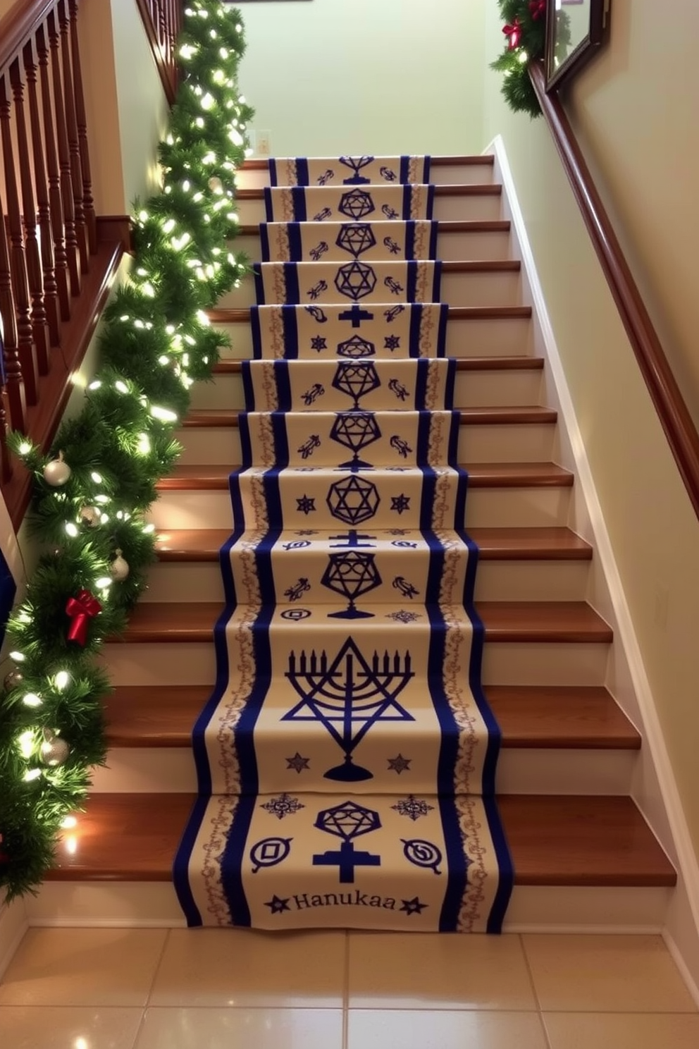 Staircase Hanukkah Decorating Ideas 23