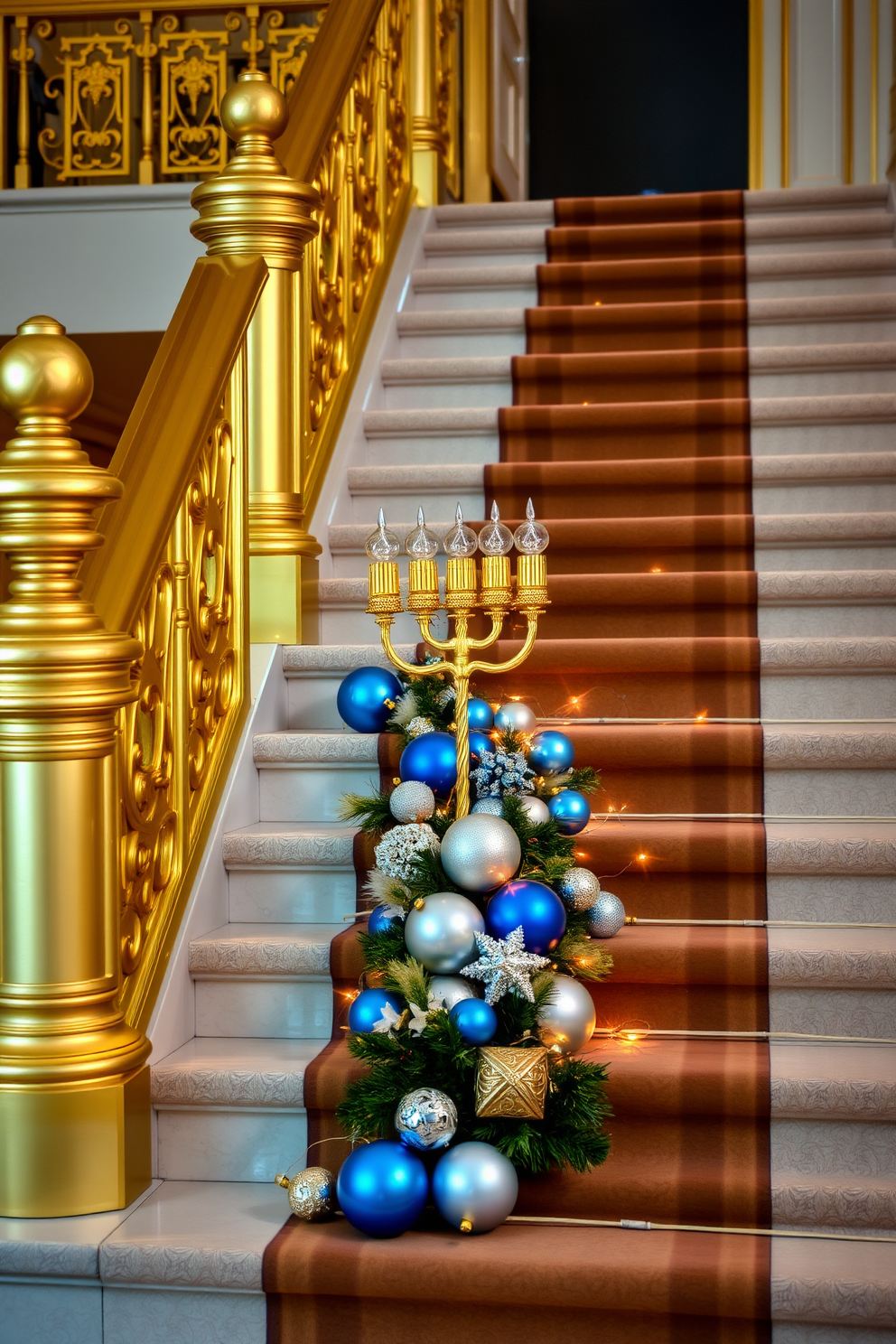 Staircase Hanukkah Decorating Ideas 24