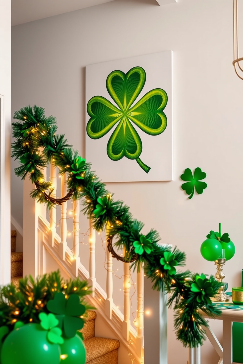 Staircase St Patricks Day Decorating Ideas 10