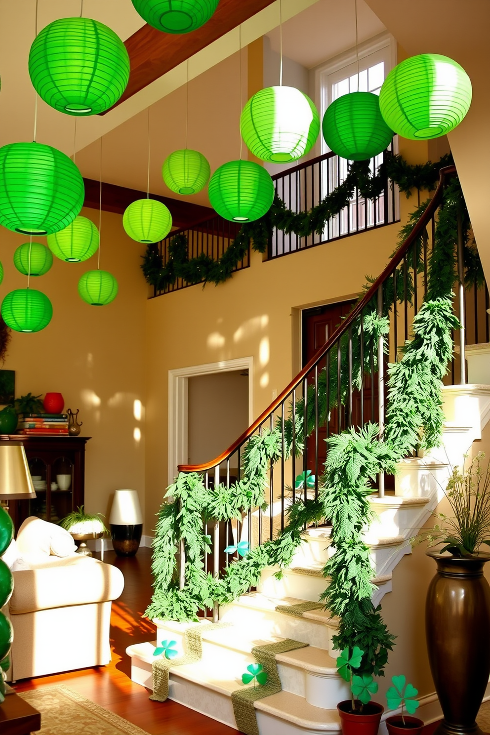 Staircase St Patricks Day Decorating Ideas 12