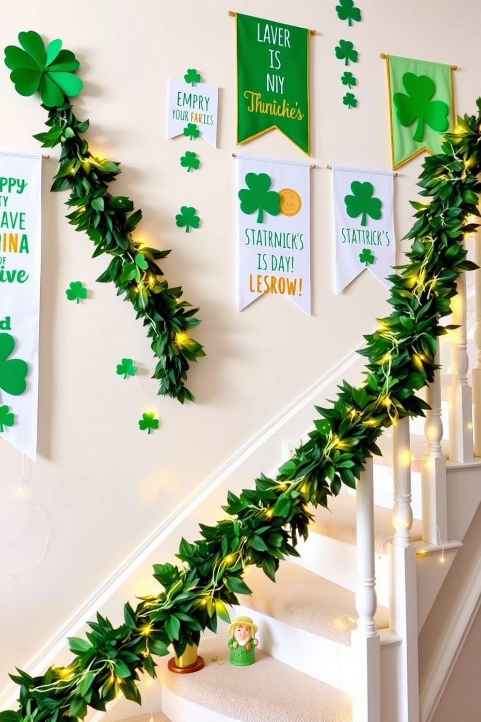 Staircase St Patricks Day Decorating Ideas 26