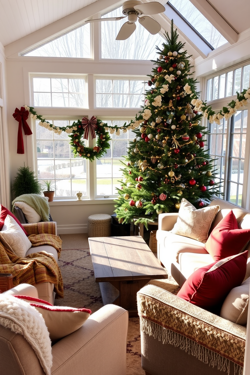 Sunroom Christmas Decorating Ideas 29