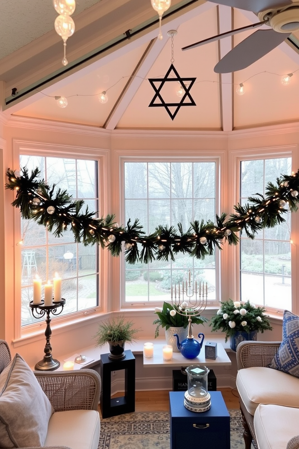 Sunroom Hanukkah Decorating Ideas 10