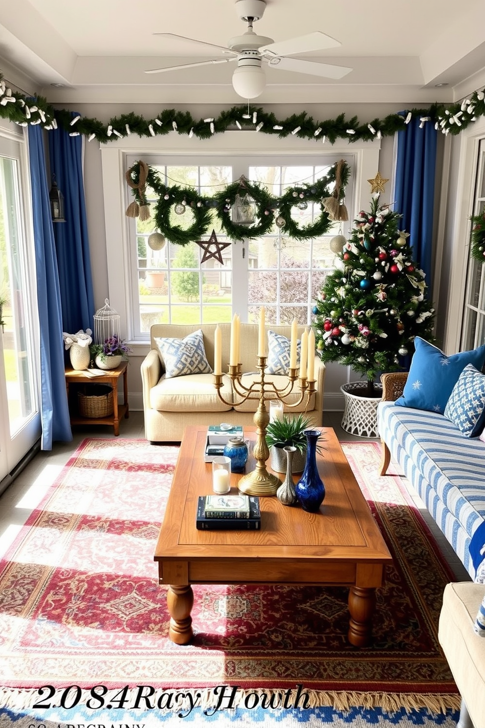 Sunroom Hanukkah Decorating Ideas 13