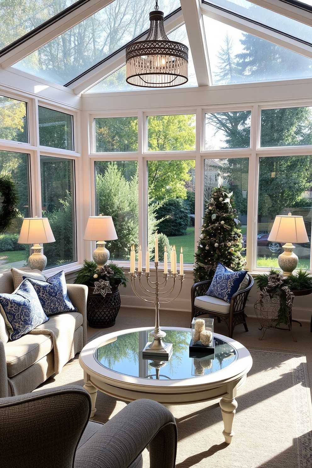 Sunroom Hanukkah Decorating Ideas 19