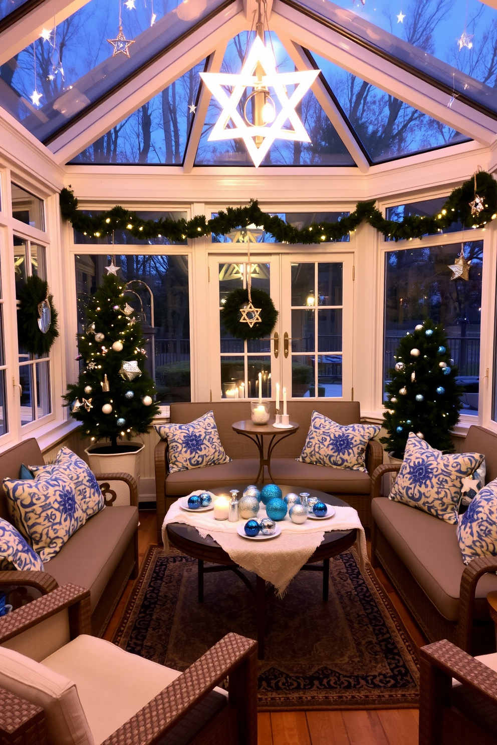 Sunroom Hanukkah Decorating Ideas 27