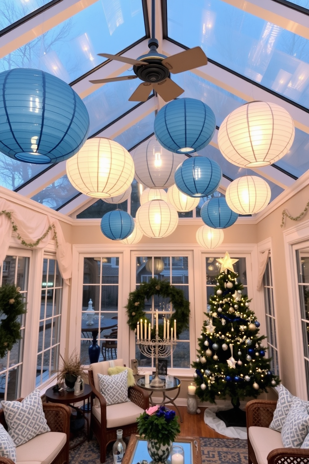 Sunroom Hanukkah Decorating Ideas 9