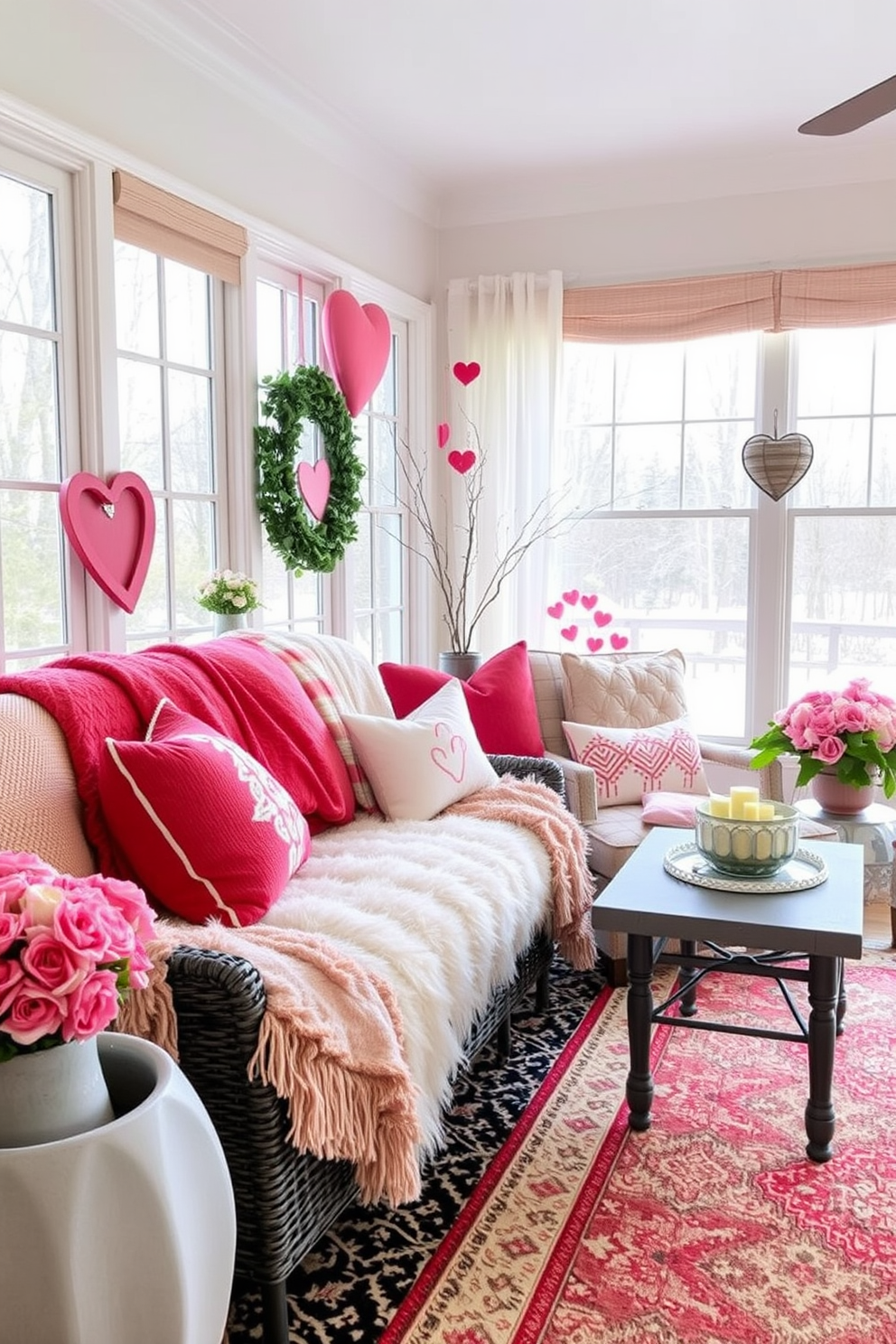 Sunroom Valentines Day Decorating Ideas 24