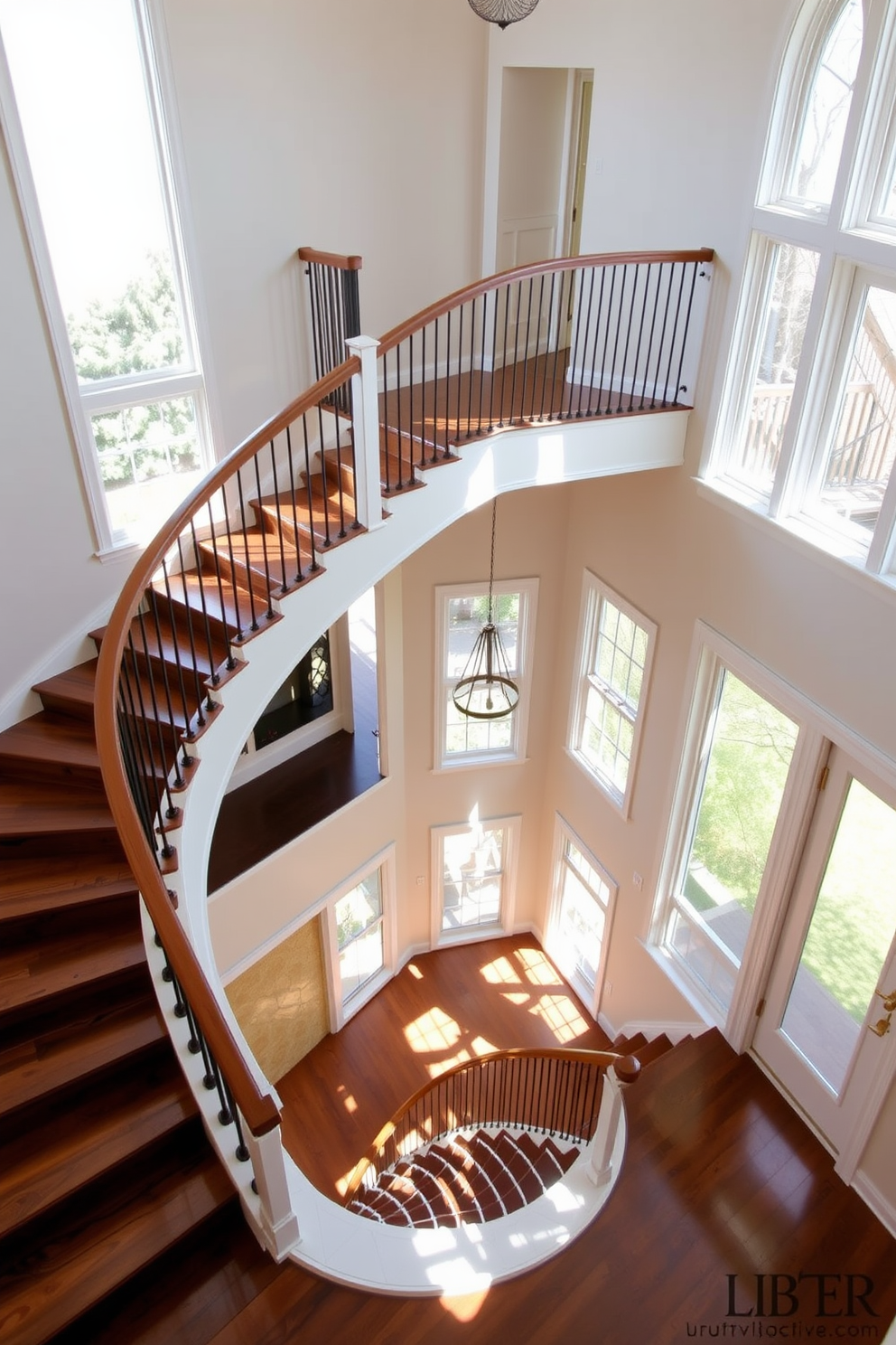 U Shaped Staircase Design Ideas 17