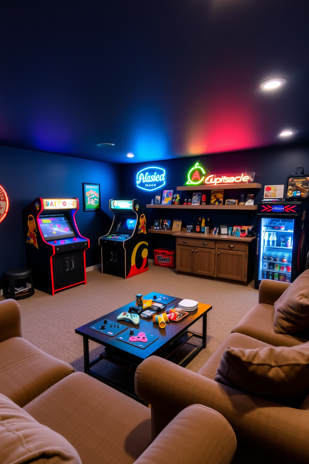 Unfinished Basement Man Cave Design Ideas 14