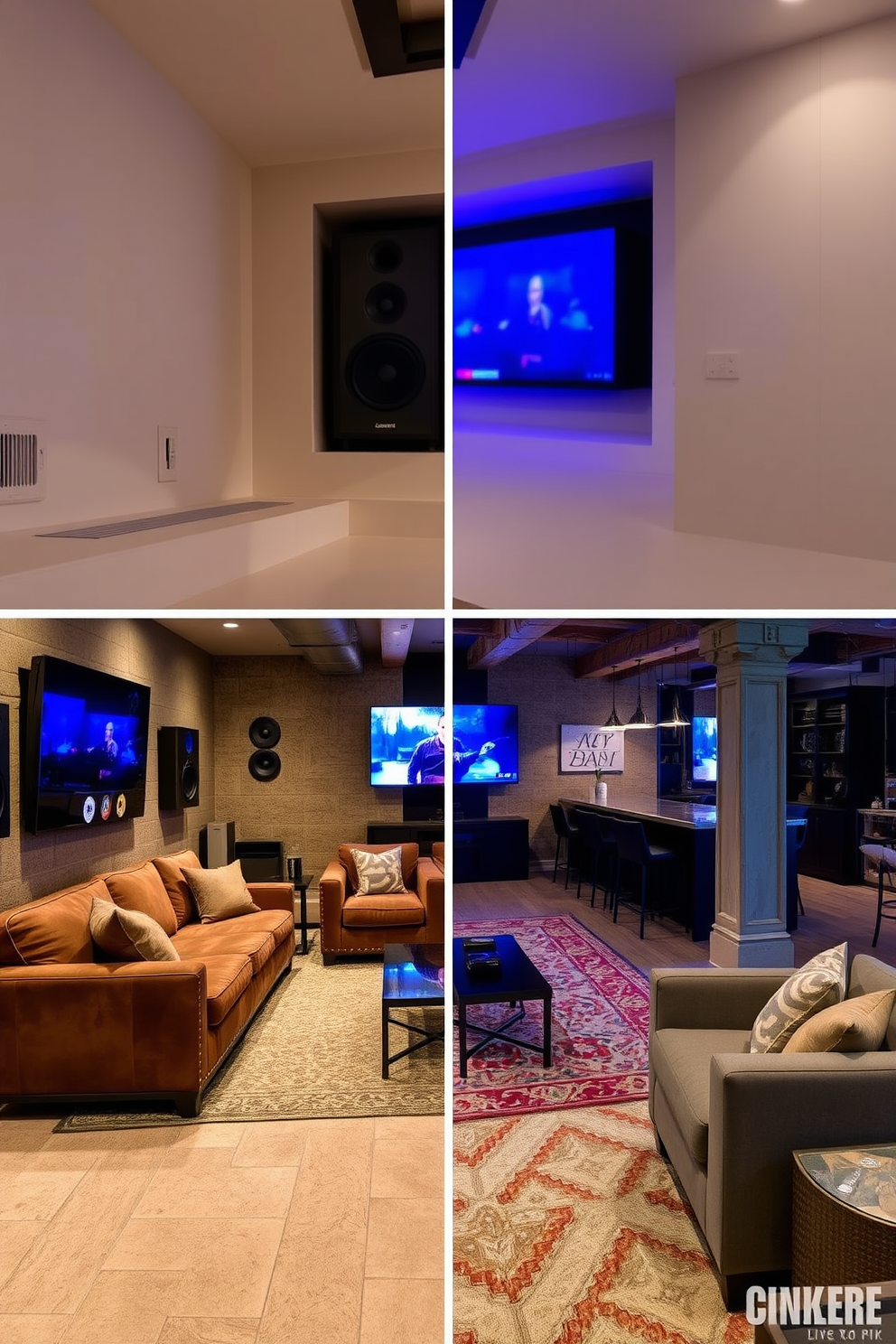 Unfinished Basement Man Cave Design Ideas 16