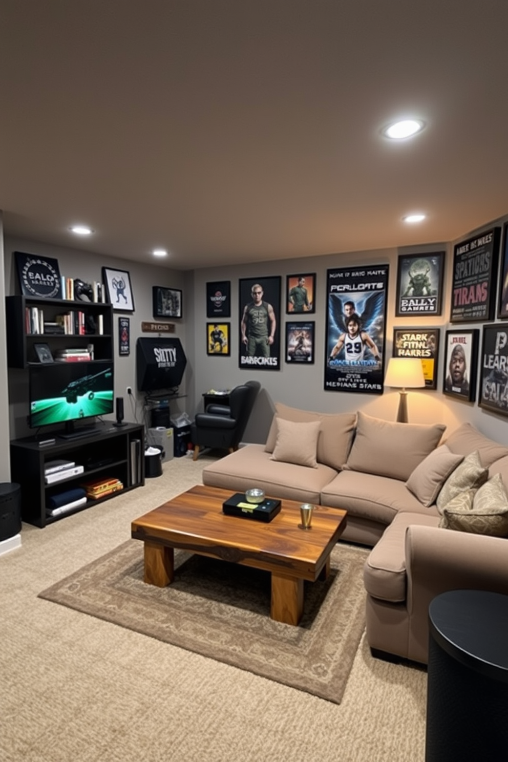 Unfinished Basement Man Cave Design Ideas 21