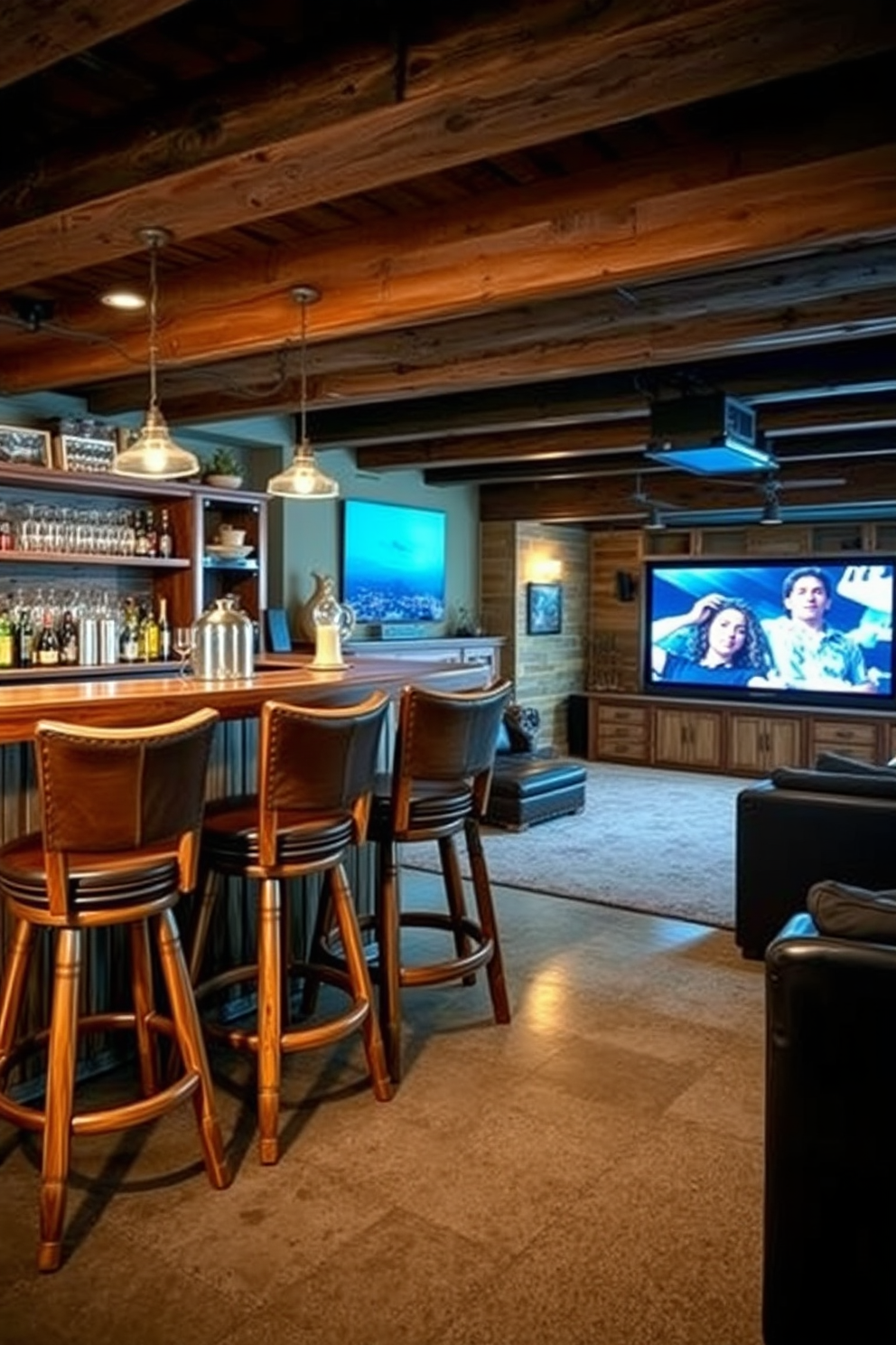 Unfinished Basement Man Cave Design Ideas 4