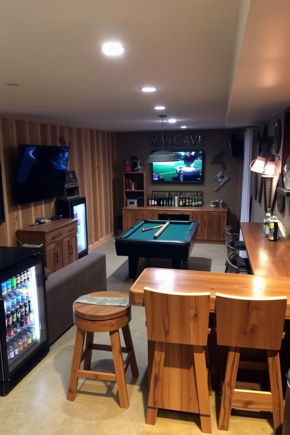 Unfinished Basement Man Cave Design Ideas 8