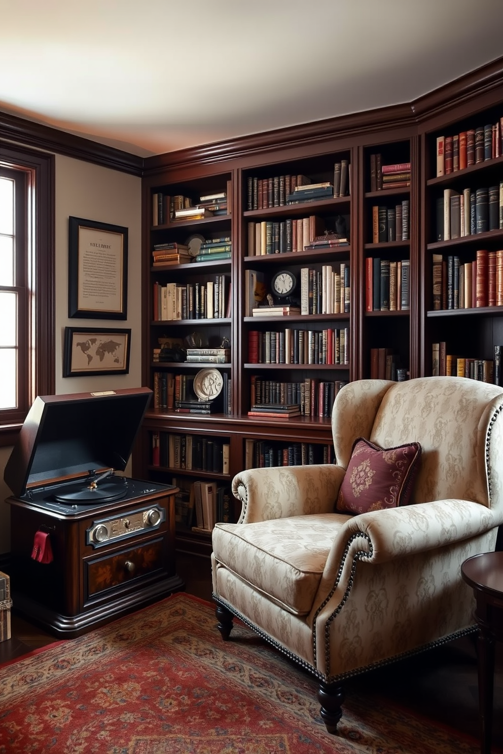 Vintage Home Library Design Ideas 23