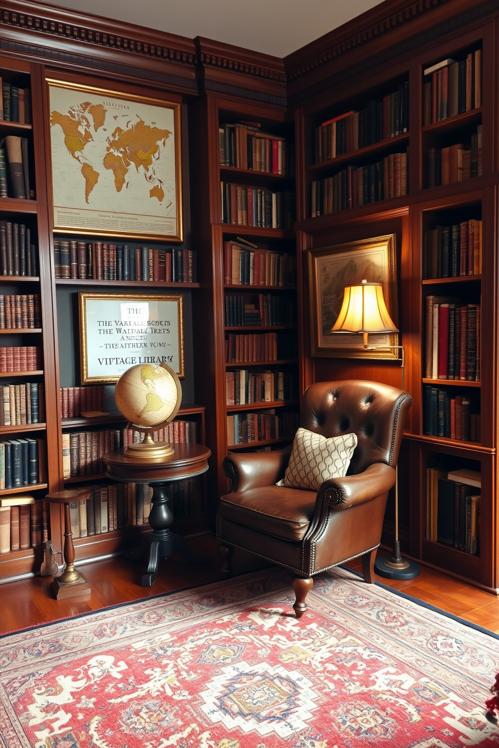 Vintage Home Library Design Ideas 3