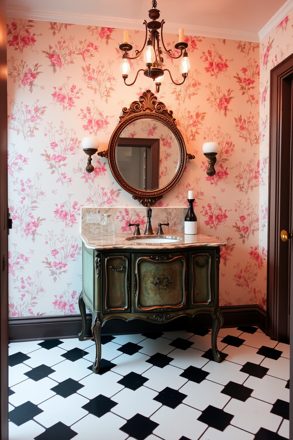 Vintage Powder Room Design Ideas 11