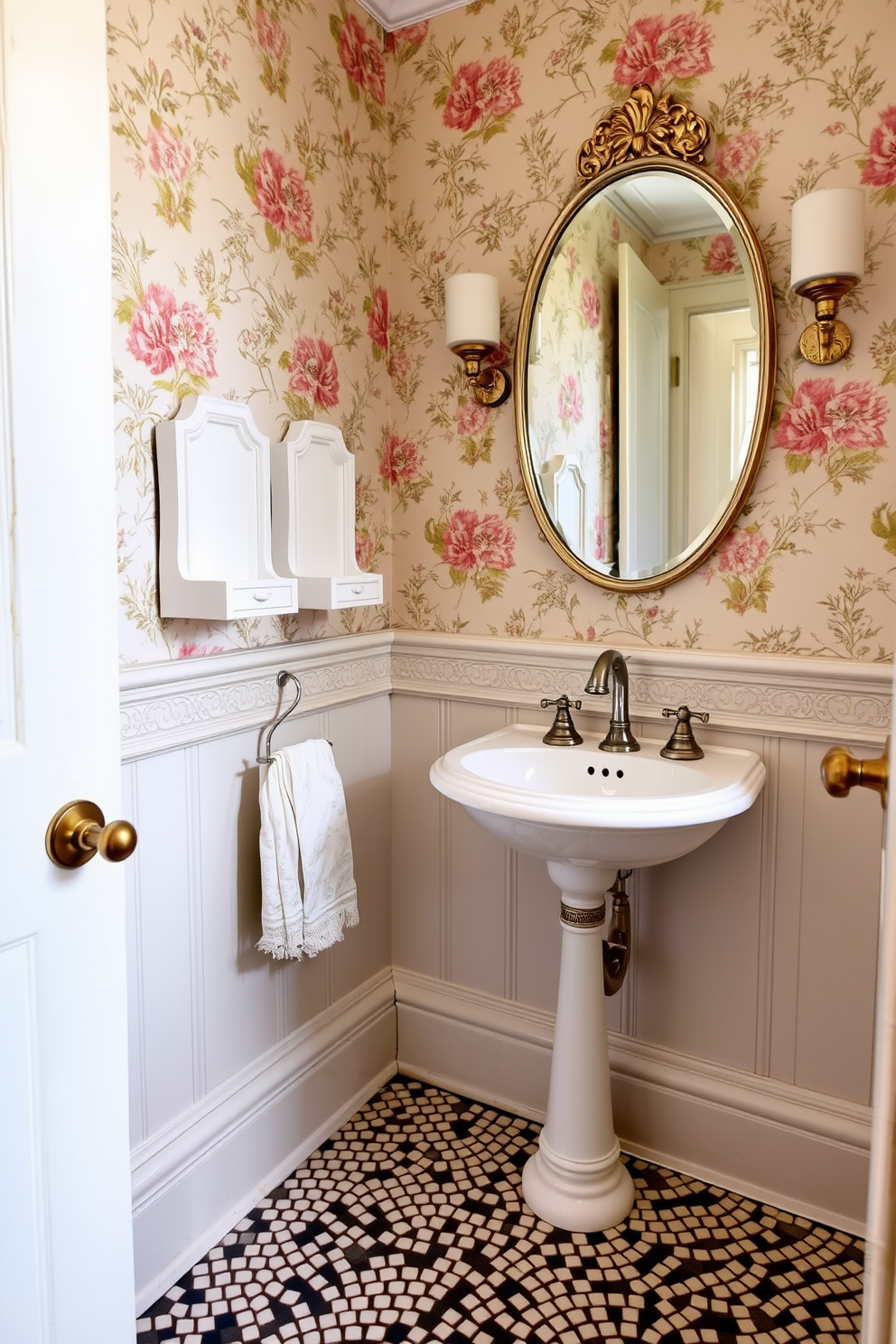 Vintage Powder Room Design Ideas 19