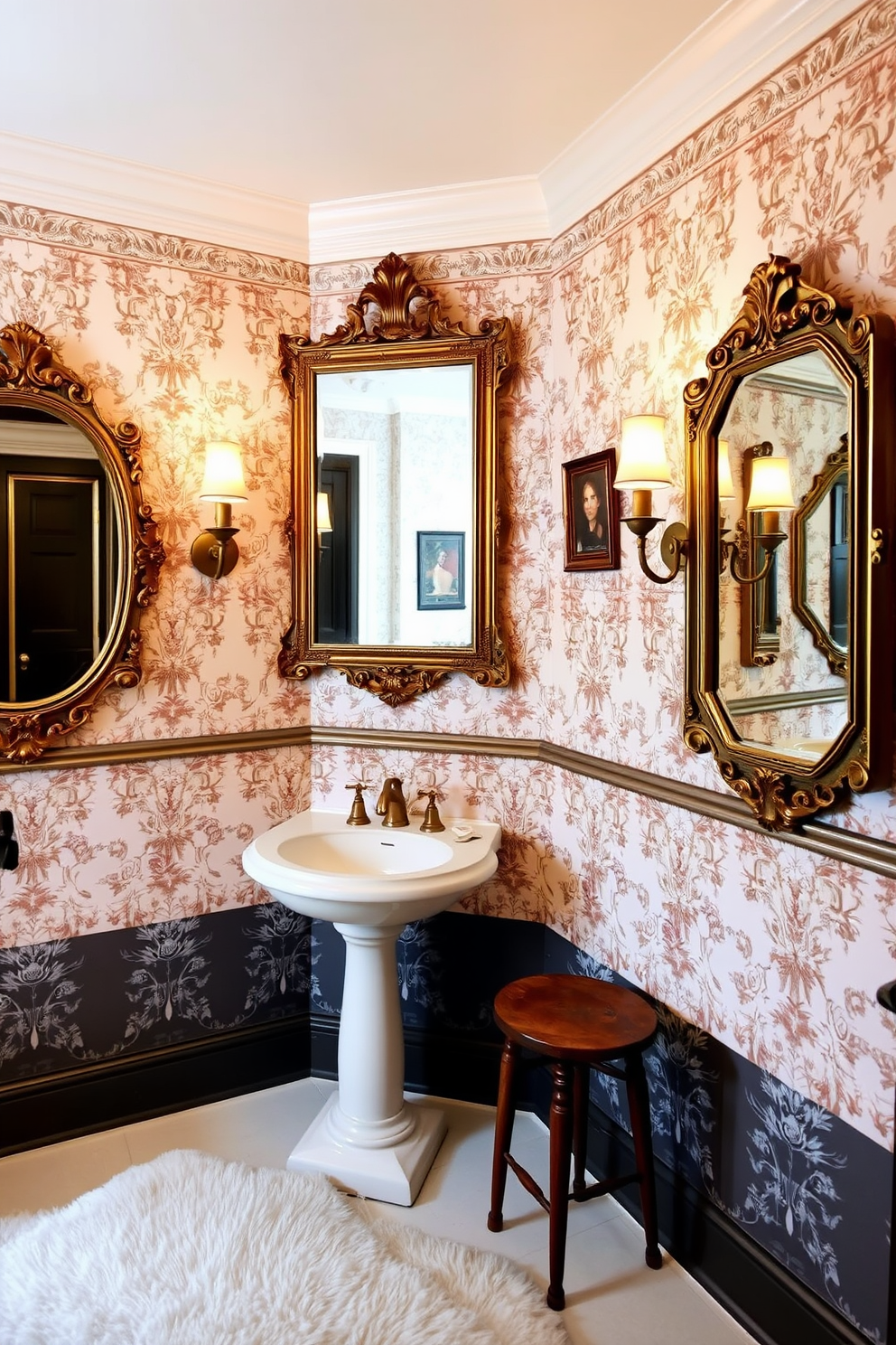 Vintage Powder Room Design Ideas 4