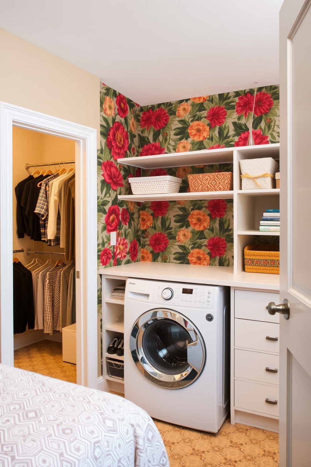 Walk In Closet Laundry Room Combo Design Ideas 10