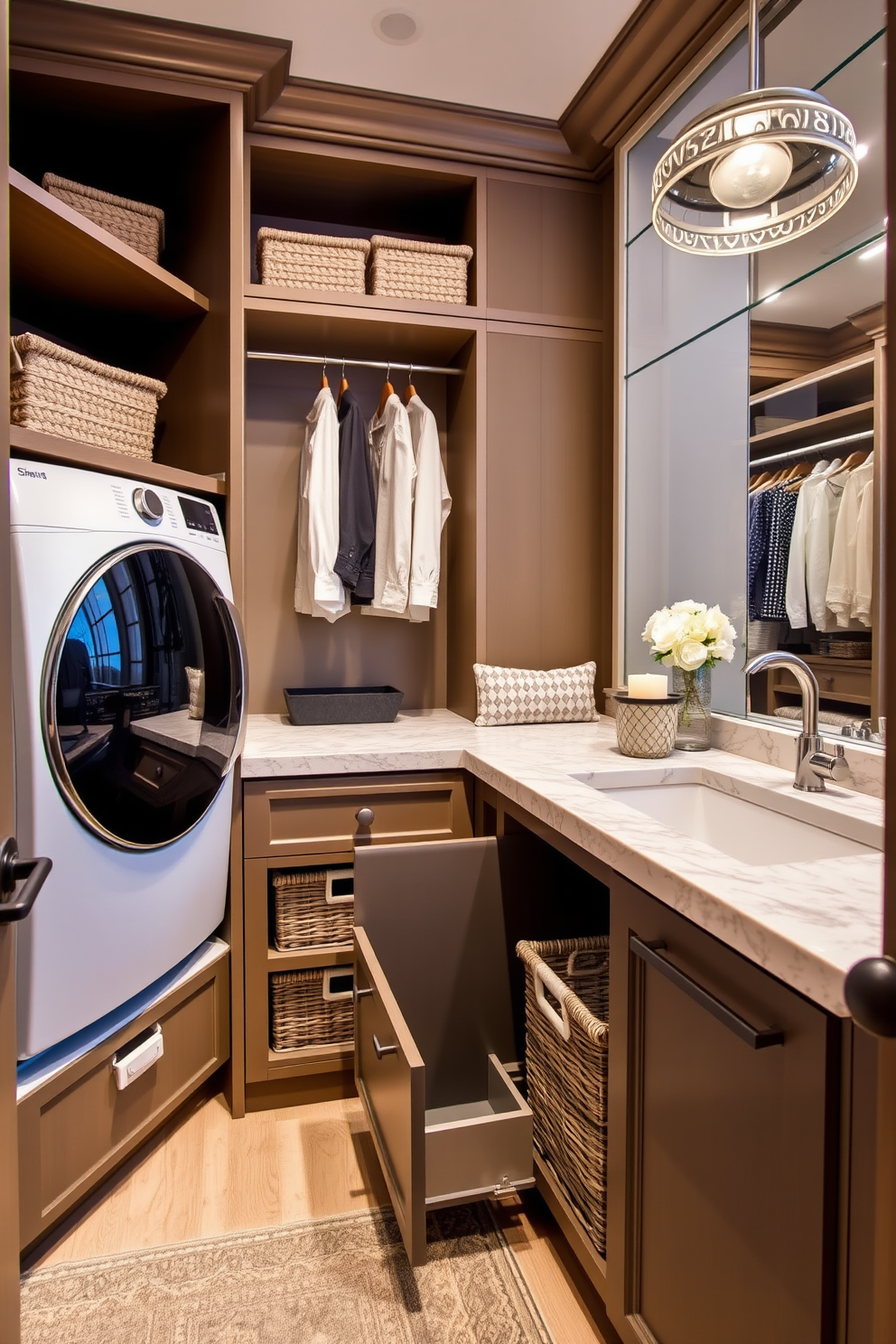 Walk In Closet Laundry Room Combo Design Ideas 11