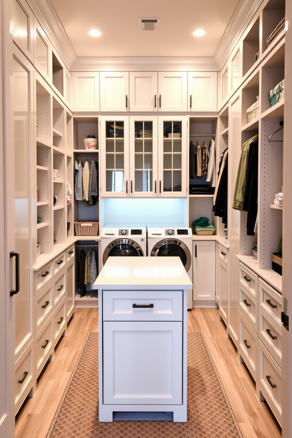 Walk In Closet Laundry Room Combo Design Ideas 13