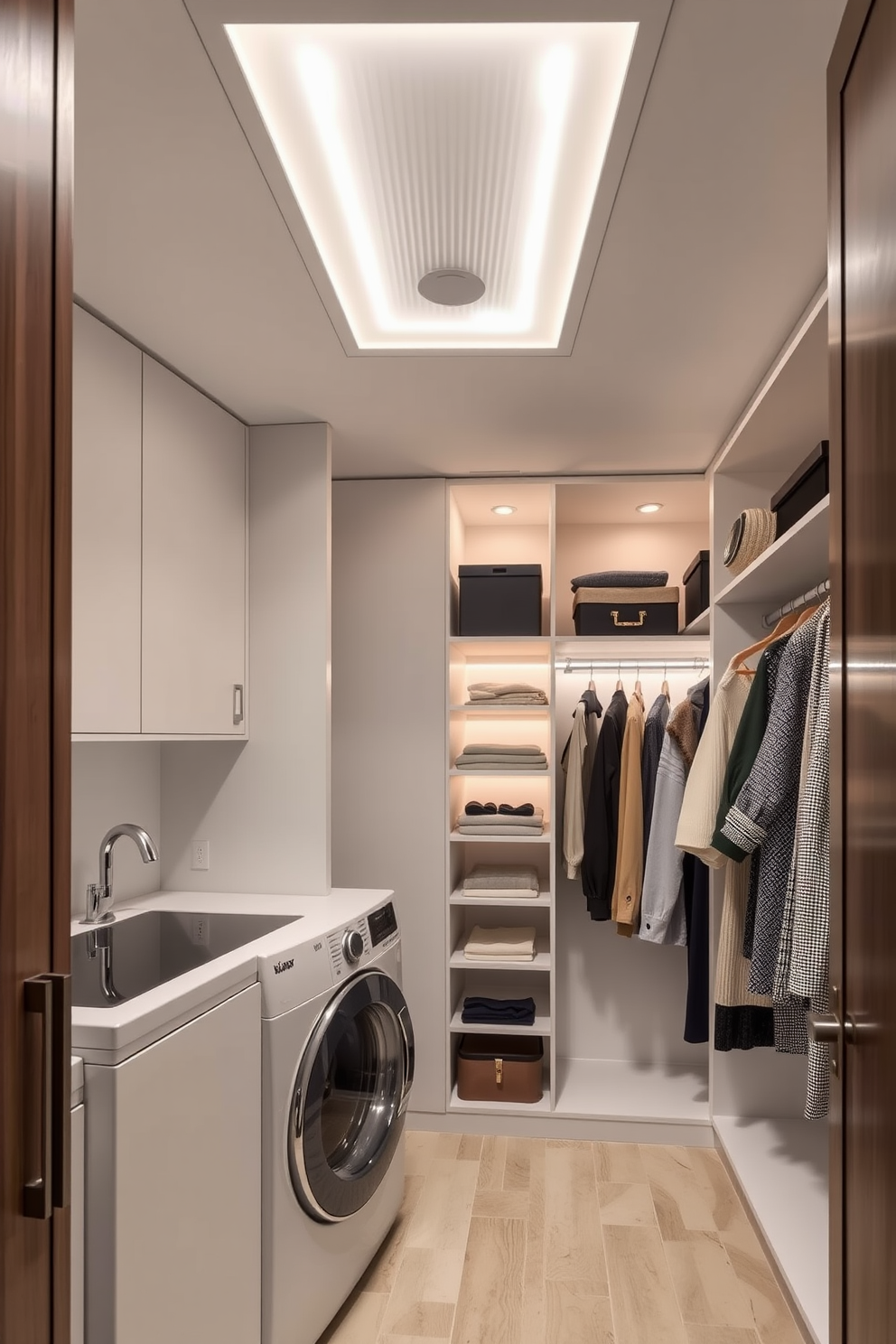 Walk In Closet Laundry Room Combo Design Ideas 22