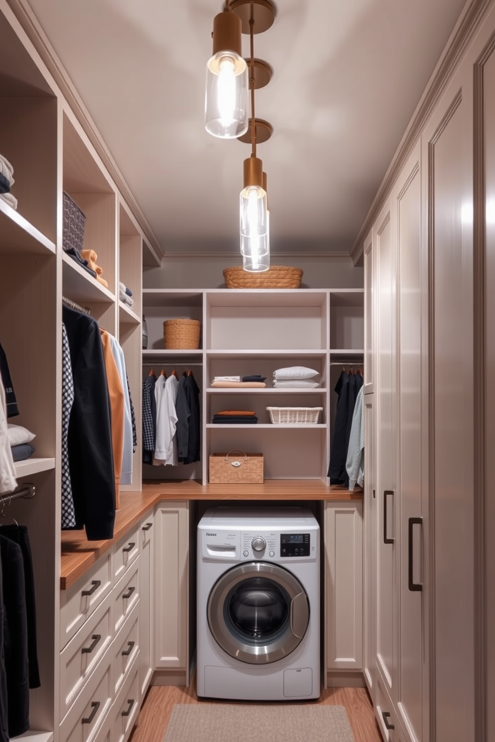 Walk In Closet Laundry Room Combo Design Ideas 23