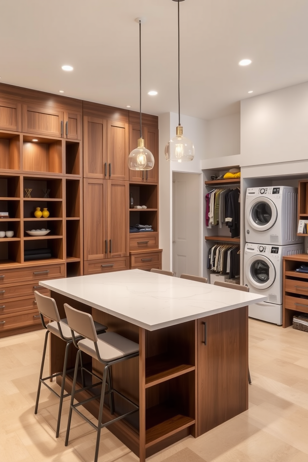 Walk In Closet Laundry Room Combo Design Ideas 25