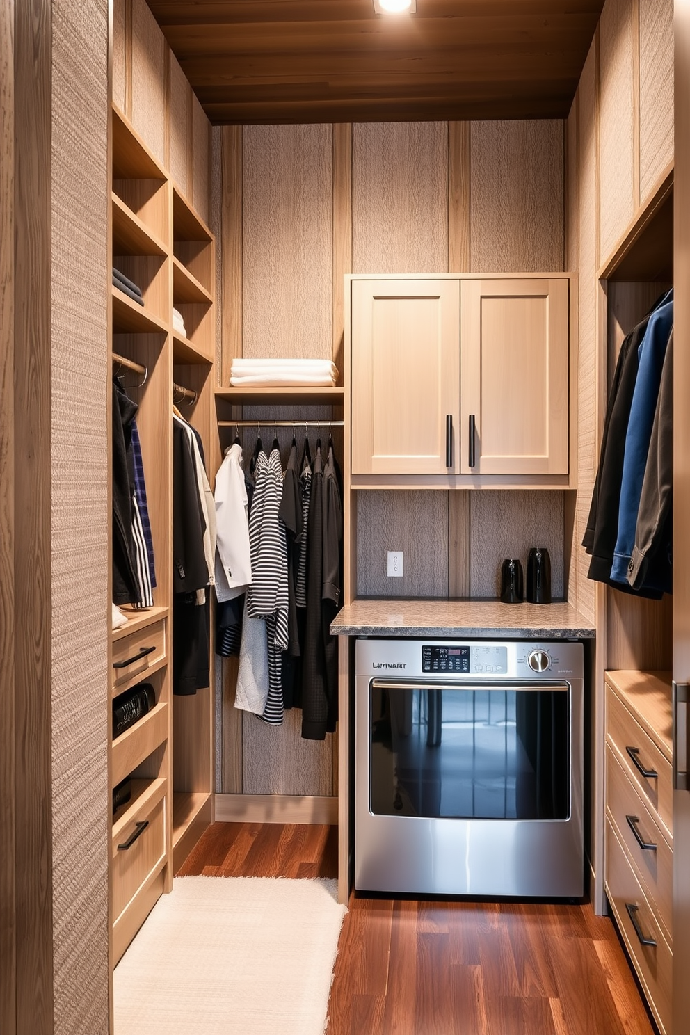 Walk In Closet Laundry Room Combo Design Ideas 26